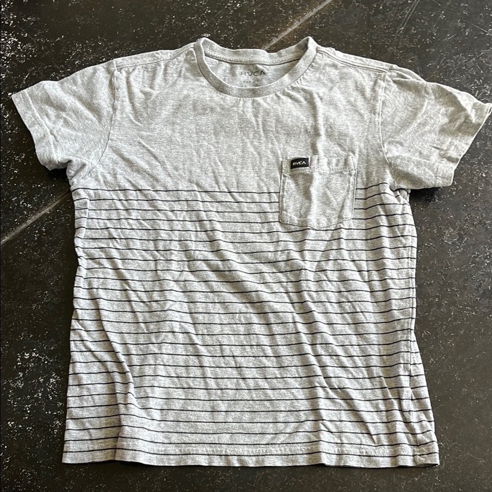 RVCA Gray Striped Boys T-Shirt